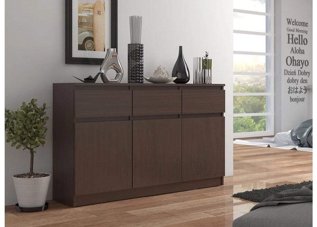 ARMARIA K140 3D3SZ komód, 138x99x40, wenge