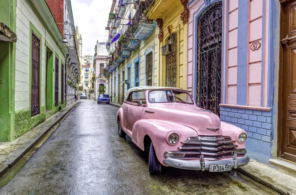 Poszter 86,4x56,8cm Veterán autó Havannában 3, Assaf Frank
