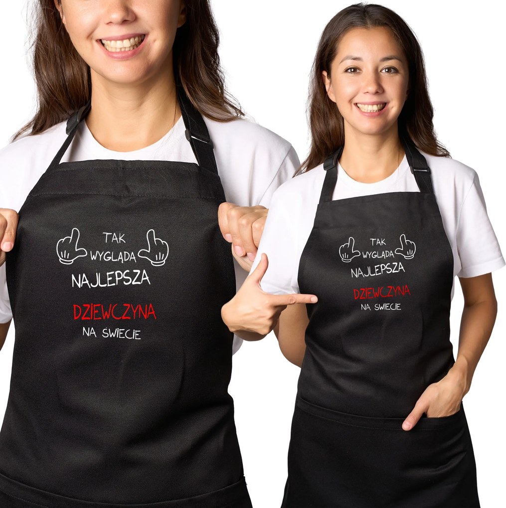 Konyhai kötény fekete tökéletes ajándék Így néz ki a legjobb lány