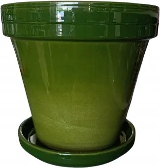 Kerámia kaspó állvánnyal Ø 18 cm zöld