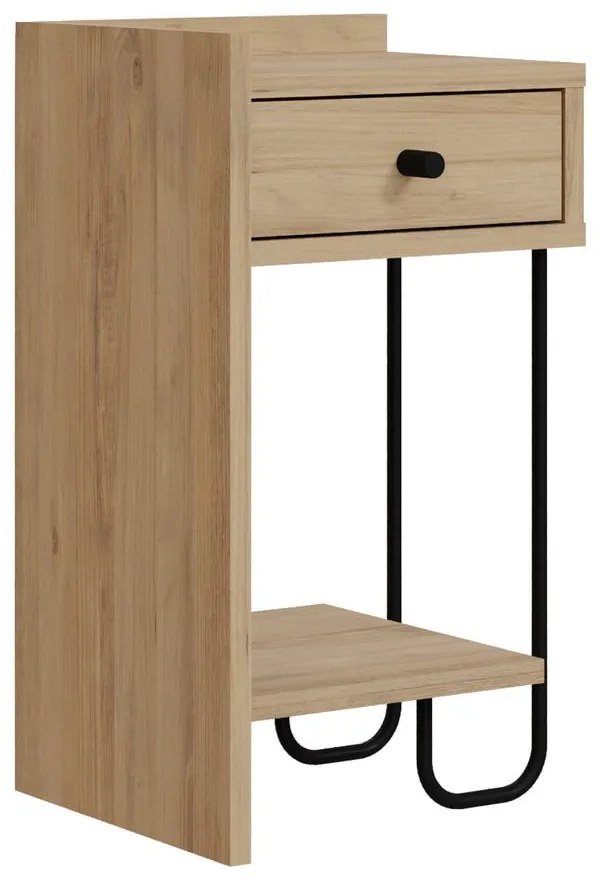 Natúr színű éjjeliszekrény tölgyfa dekorral Mercure – Marckeric