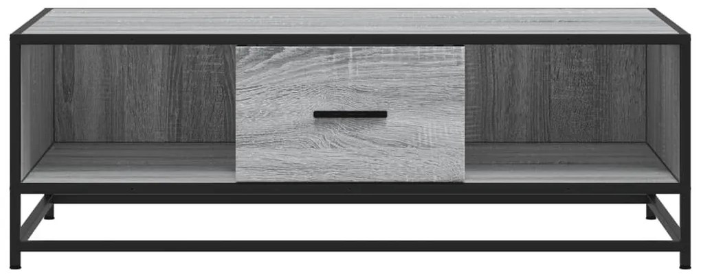 Szürke sonoma szerelt fa és fém dohányzóasztal 100 x 57 x 35 cm