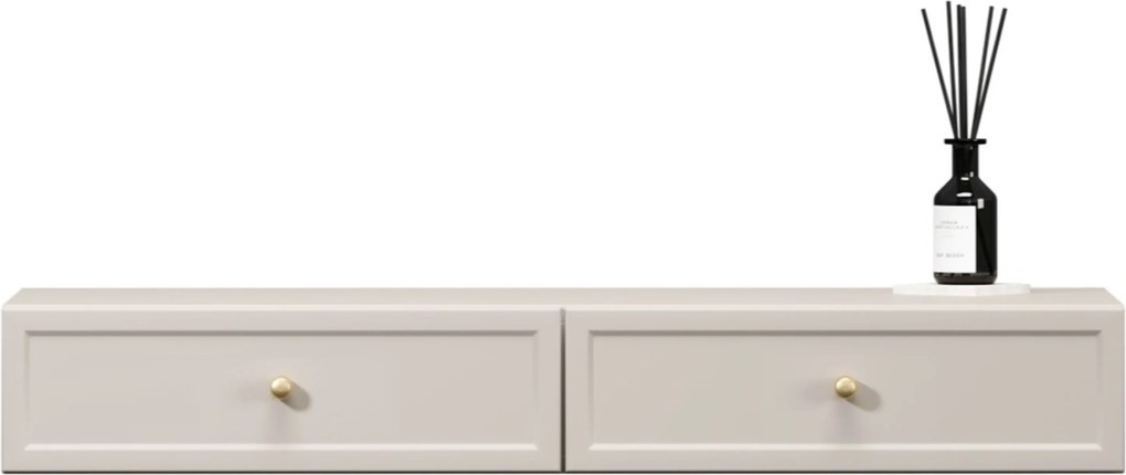 Lorini fali konzolasztal / fali toalettasztal 100 cm - kasmír / arany fogantyúk