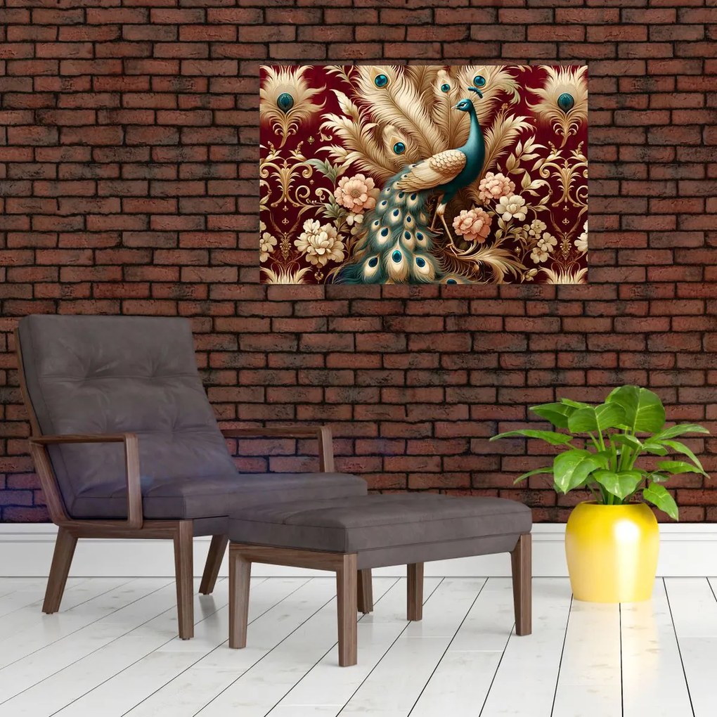 Kép – Elegáns páva (90x60 cm)