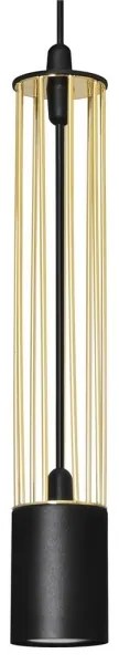 Csillár zsinóron BARS 1xGU10/20W/230V arany/fekete