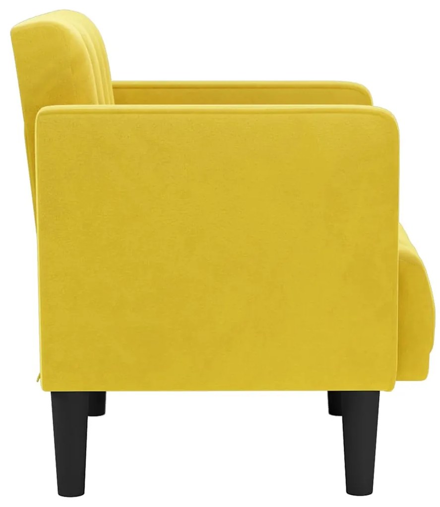 sárga bársony kanapészék karfás szék 53 cm