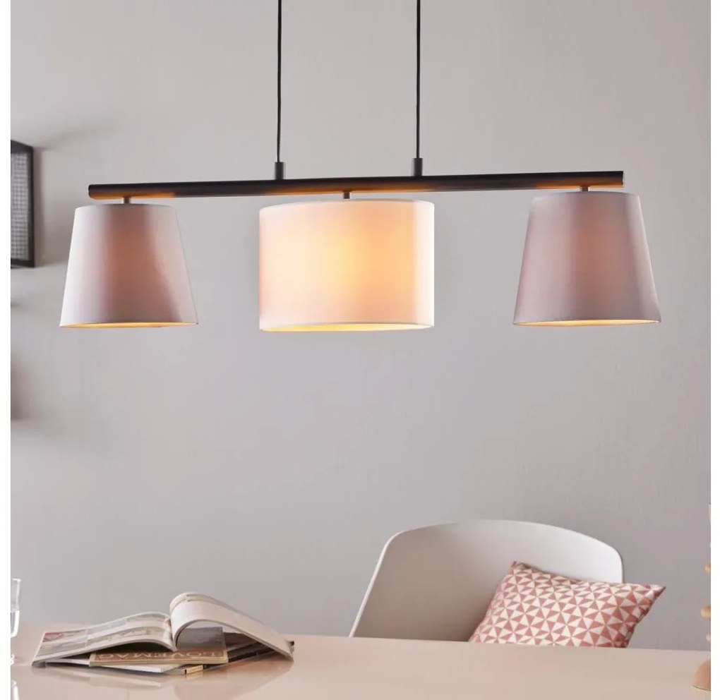 Eglo 55207 - Csillár zsinóron ALMEIDA 3xE14/25W/230V szürke