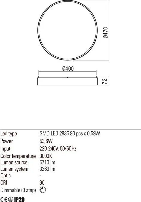 REDO 01-2571 YOMO Ernyős Mennyezeti Lámpa LED IP20