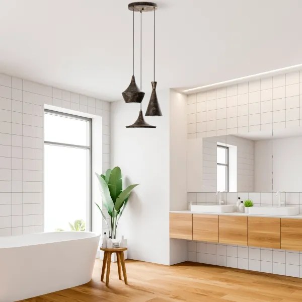 Csillár zsinóron TOM 3xE27/40W/230V szürke