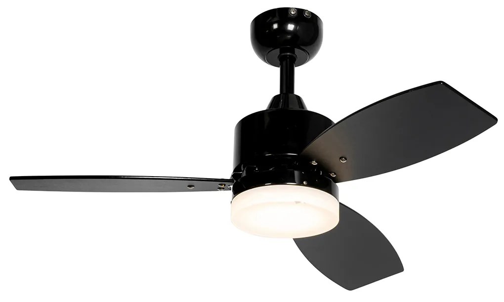 Kültéri mennyezeti ventilátor fekete 91,3 cm LED-del, fényerőszabályzóval, távirányítóval IP44 - Toledo