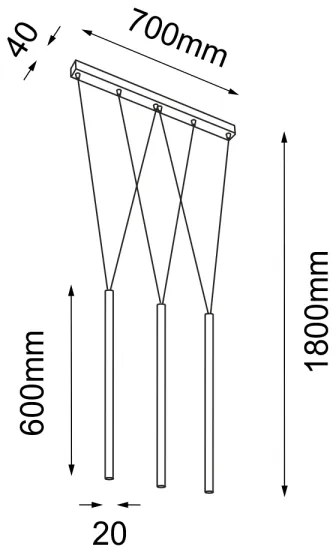Shilo 7946 - Csillár zsinóron MIAKI 3xG9/10W/230V