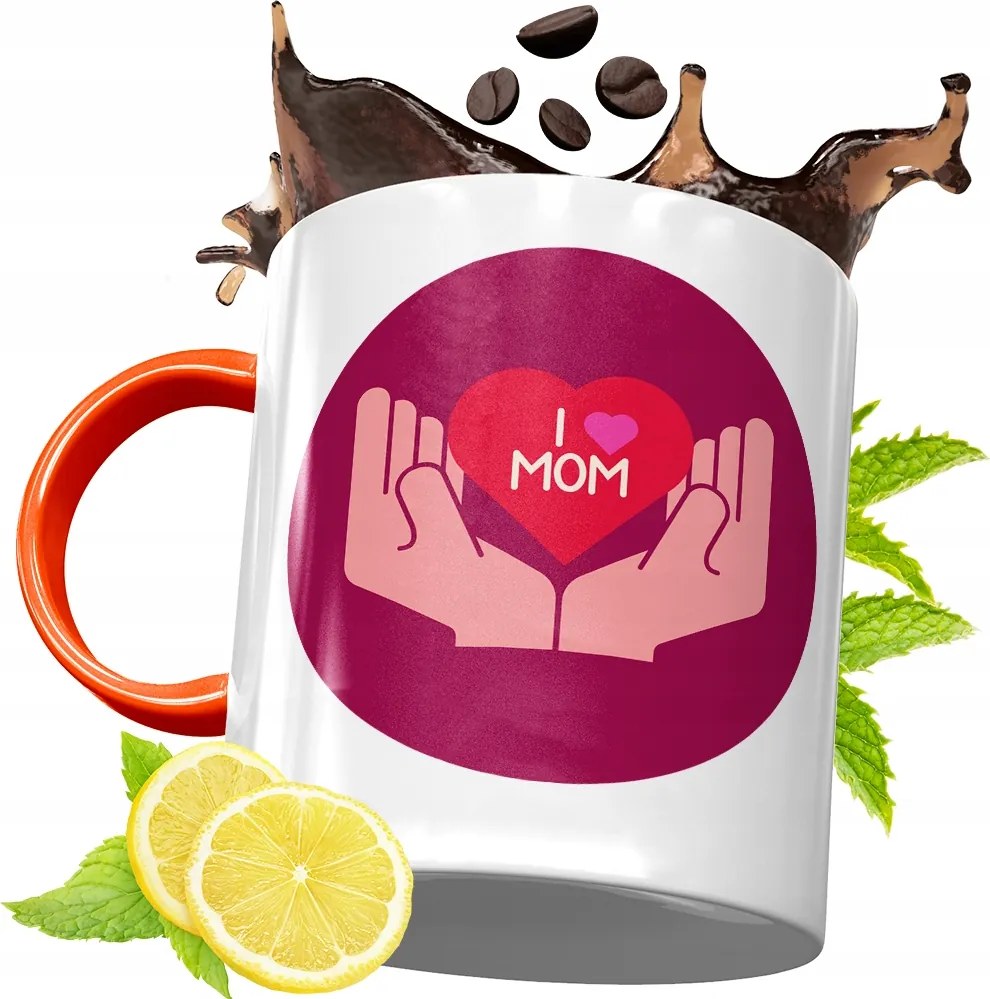 Narancssárga Bögre Anyák Napjára Ajándék fényképes nyomattal