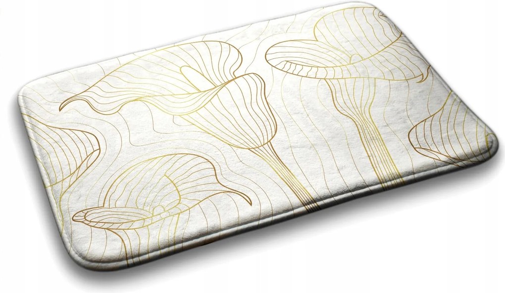 Puha fürdőszobaszőnyeg Vonalak Virágok 90x60 cm