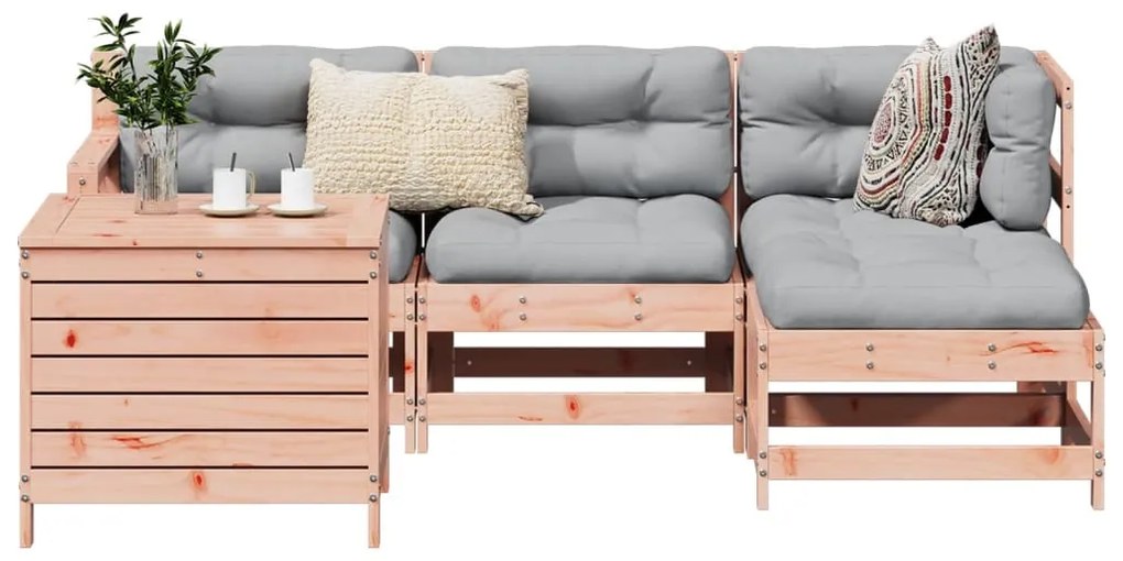 vidaXL 5 részes tömör duglászfenyő kerti kanapészett