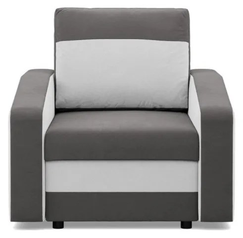 Hewlet fotel, szövet anyag, hab töltet, szürke - fehér