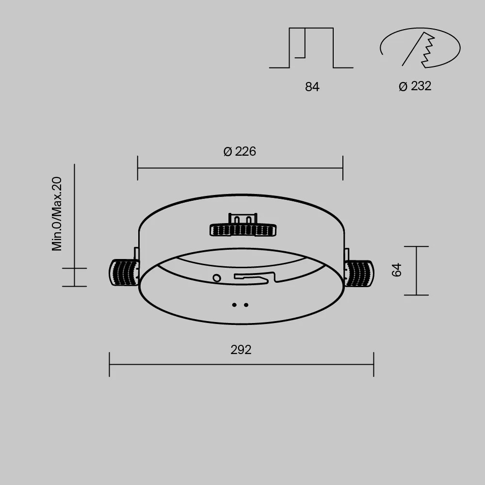 DLA032-TRS24-W Zon Fém Kiegészítő elem süllyesztett lámpához Fehér Színű LED W IP20