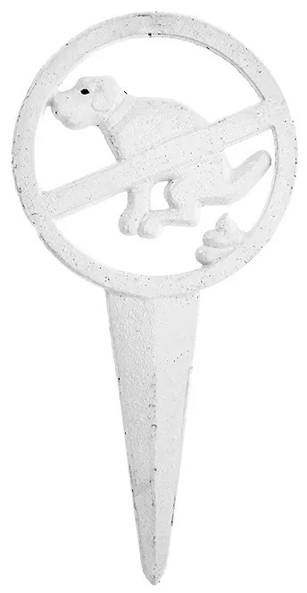 Öntöttvas kutya jelölő tábla, fehér