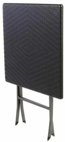 GARTHEN Összecsukható kerti asztal rattan 75 x 61 x 61 cm