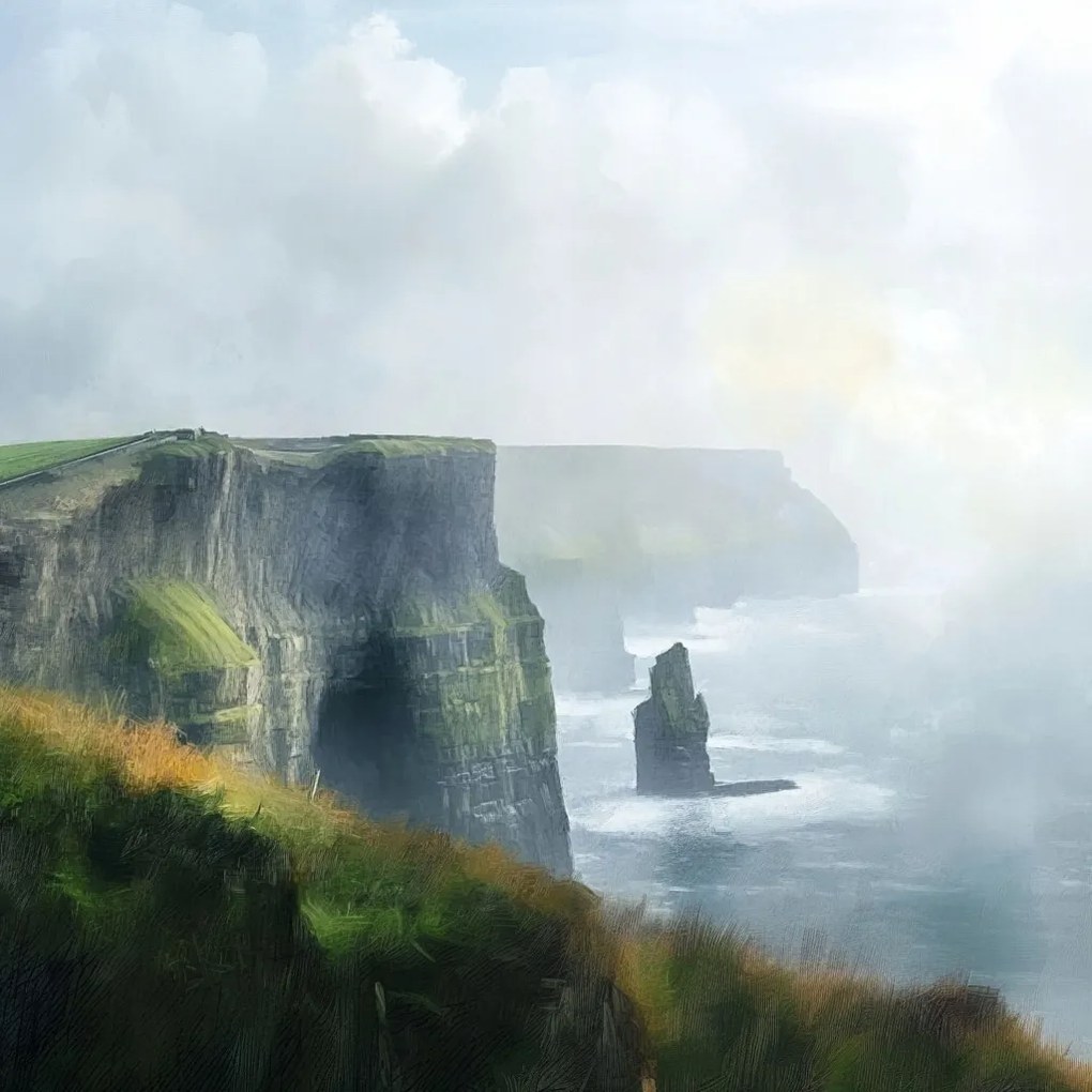 Canvas Vászonkép Tájkép Írország Mohair Sziklák Tengerpart Óceán 40x40