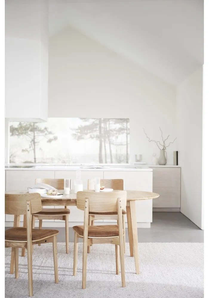 Konyakbarna-natúr színű bőr utánzat étkezőszék szett 2 db-os Wolcott – Rowico