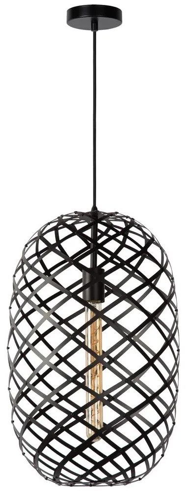 Lucide 21417/32/30 - Csillár zsinóron WOLFRAM 1xE27/60W/230V fekete