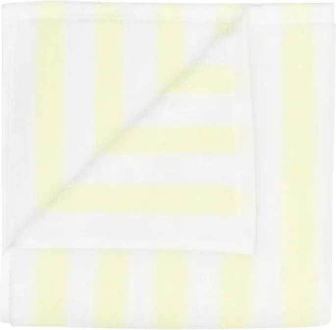 Világossárga-fehér frottír bio pamut törölköző szett 2 db-os 30x50 cm Arto – Blomus