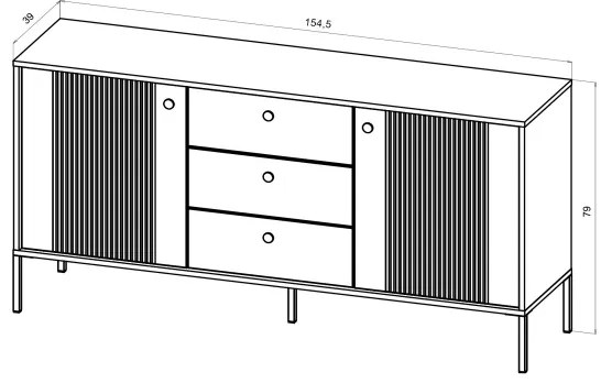 Komód LUE bézs/fekete