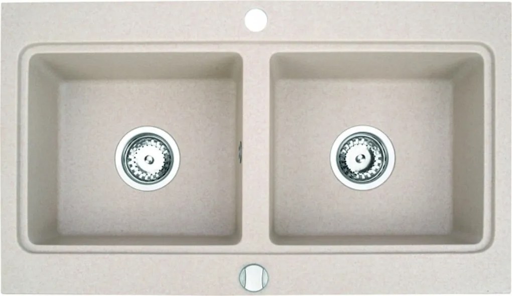 Gránit Mosogató Konyhai mosogató NUBIRU20 kétrekeszes bézs