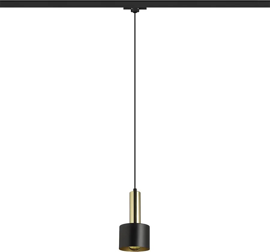 RENDL GIULIA 12 háromáramkörös sínre fekete/aranybarna sárgaréz 230V LED E27 11W