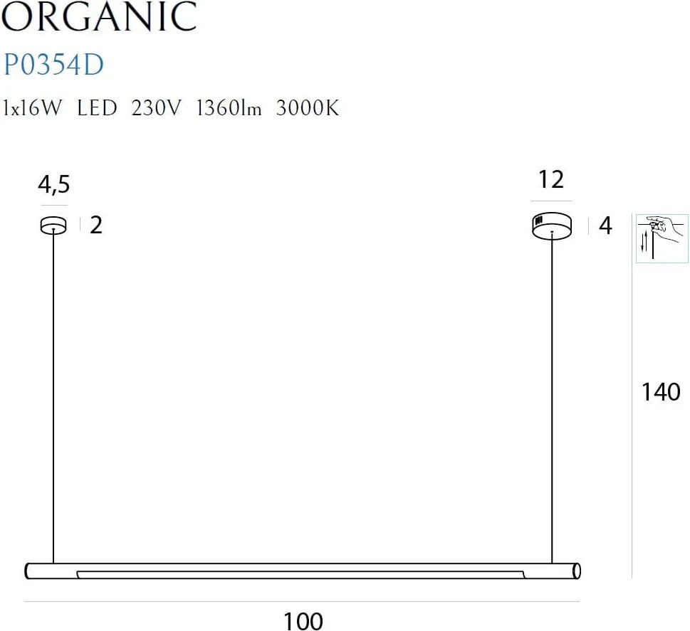 Függeszték Fekete ORGANIC MAXLIGHT P0354D