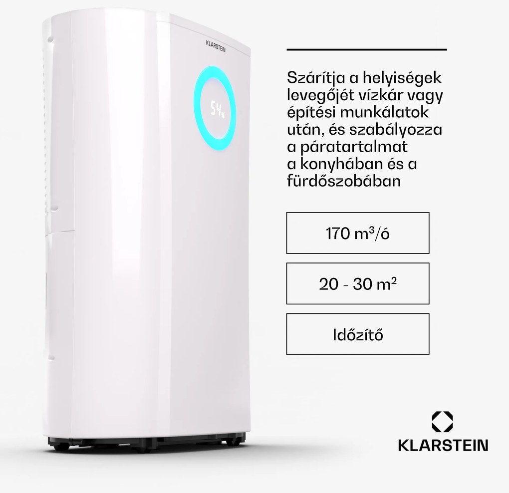 Klarstein Páramentesítő DryFy Pro 20 Kompressziós 20 l/n 20 - 30 m²