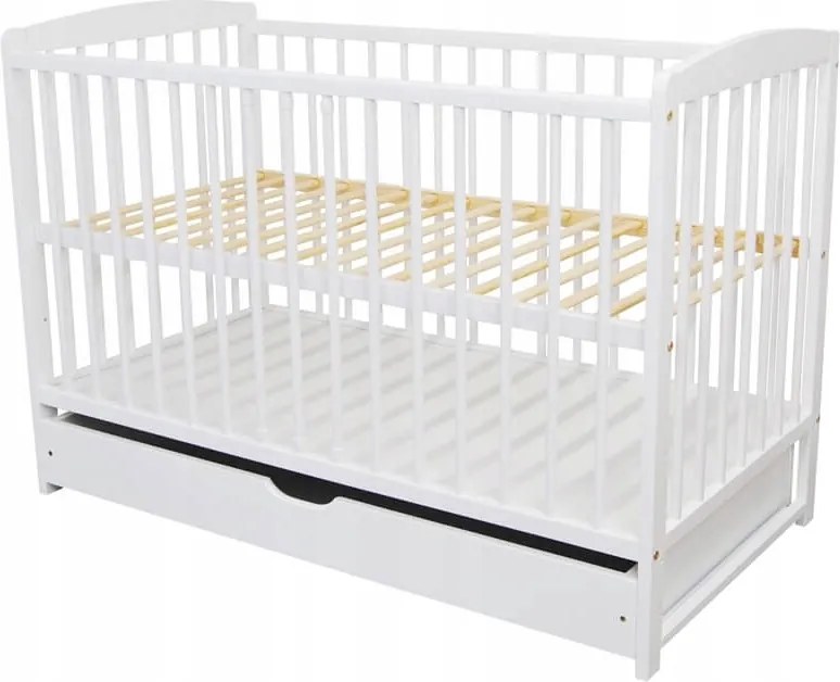 András babaágy fiókkal, fehér, kivehető lábakkal