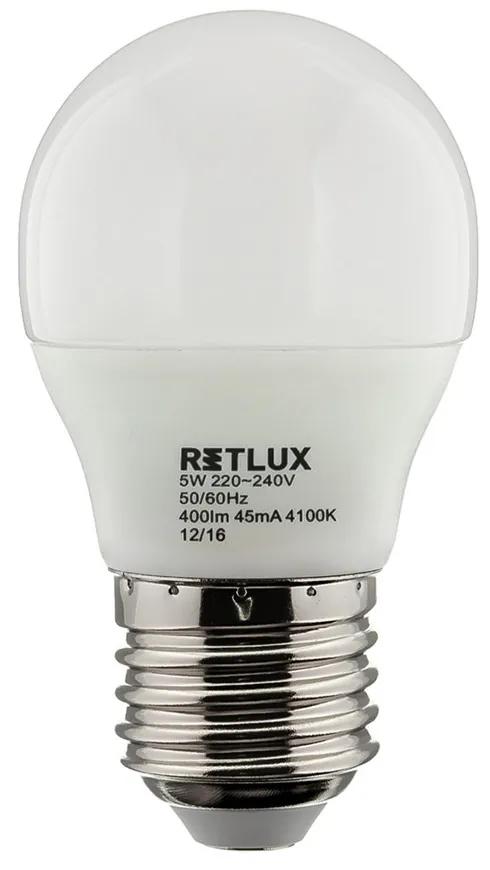 Retlux RLL 272 G45 E27 miniG 5W CW LED izzó (hideg fehér 4100K)