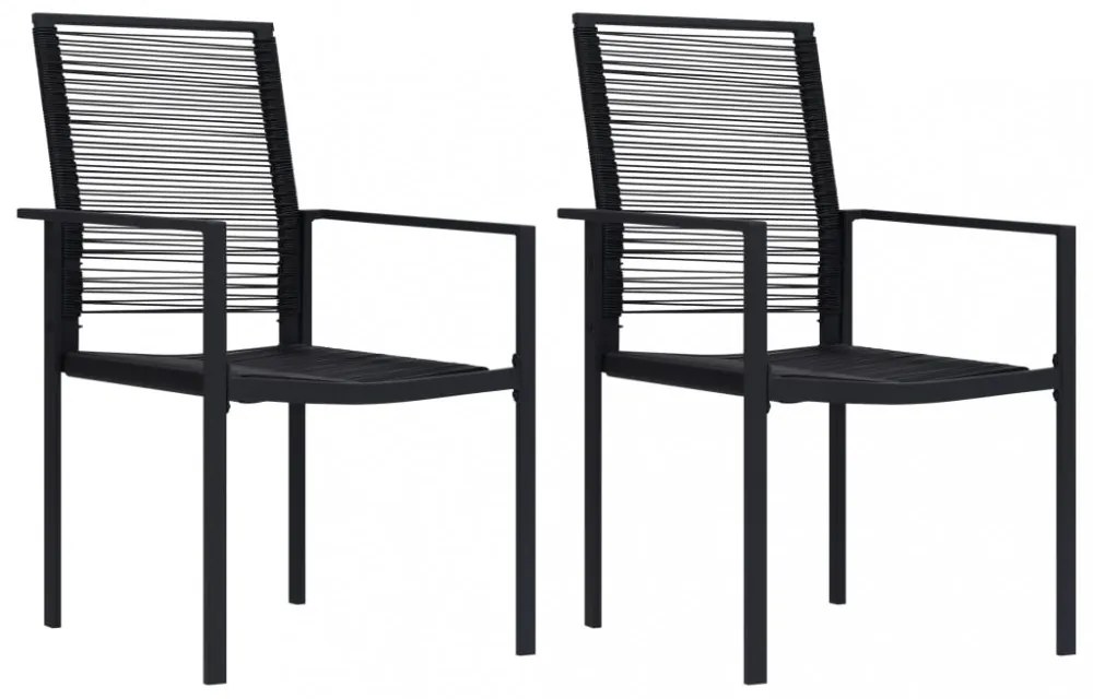 2 db fekete PVC rattan kerti szék