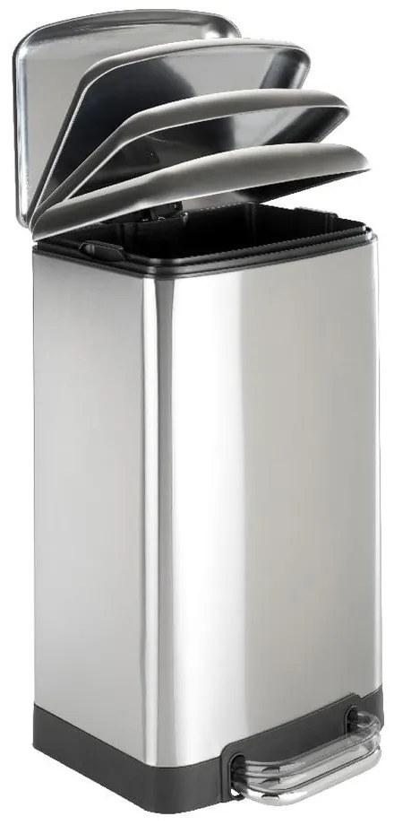 Pedálos rozsdamentes acél szemetes, 30 l - Wenko