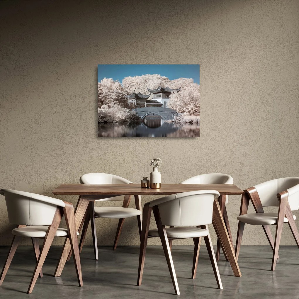 Kép - Virágzó fák Ázsiában (üvegen) (70x50 cm)