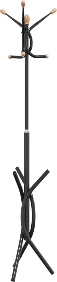 vidaXL fekete porszórt vas ruhafogas 176 cm