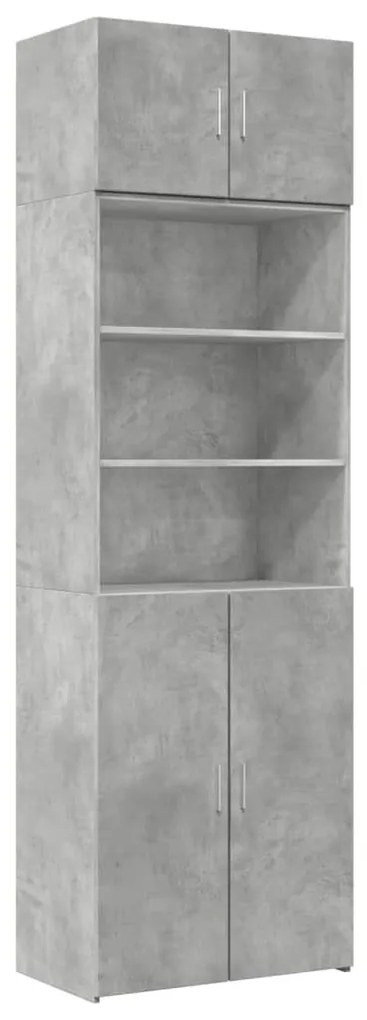 betonszürke szerelt fa tárolószekrény 70 x 42,5 x 225 cm