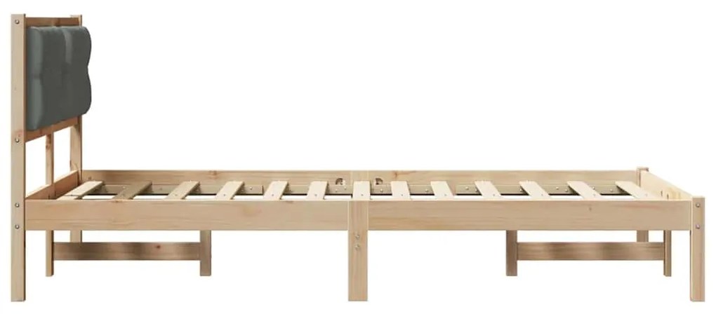 Ágykeret fejtámlával Sötétszürke 135 x 190 cm szövet