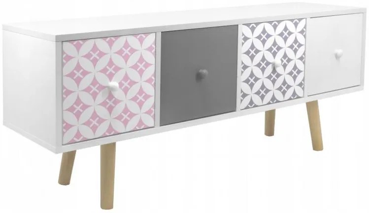 Natasa Retro Komód 4 Fiókkal 5834 Fehér N