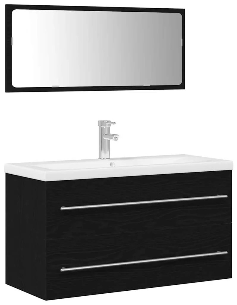 Mosdókagylós szekrény 3 pcs Musta tammi 90 x 38.5 x 48 cm