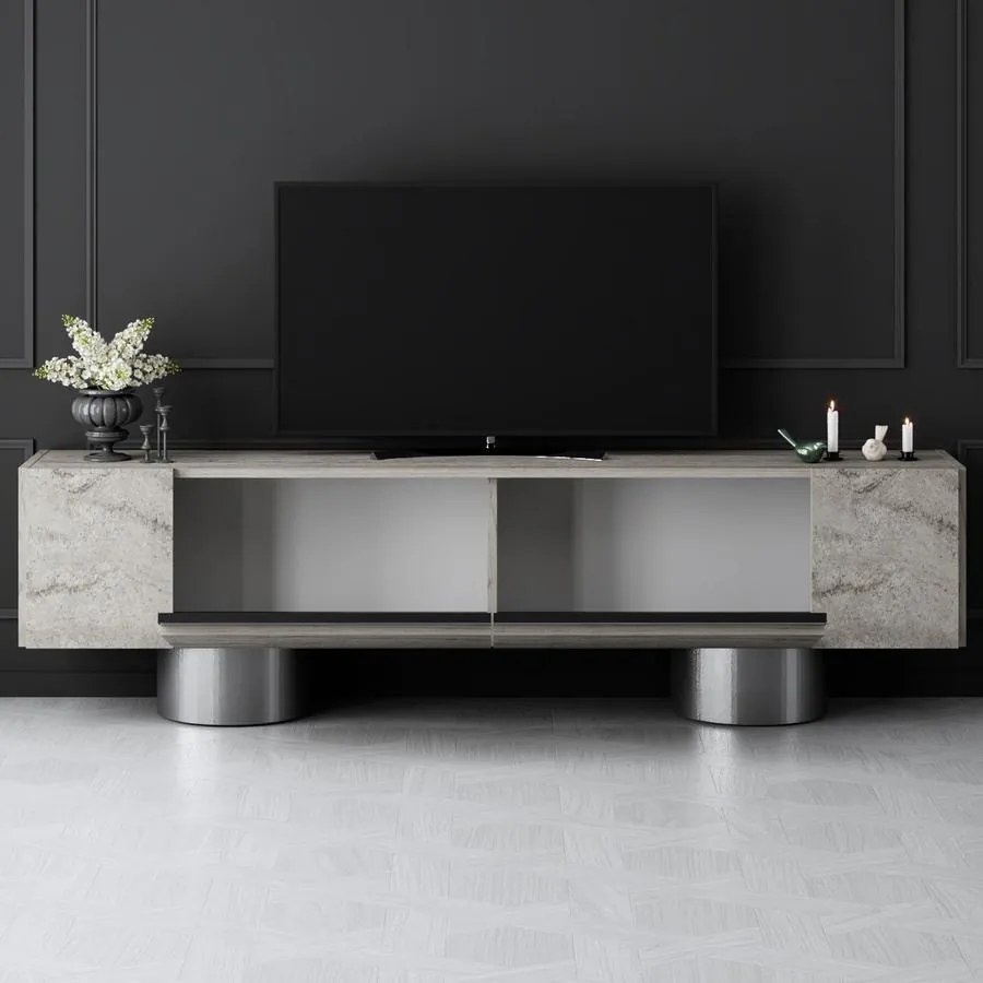 TV szekrény Bohem - Travertine, Silver