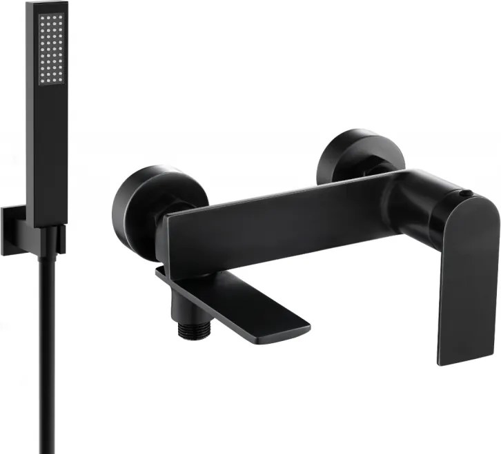 Mexen Zero R02 kádtöltő csaptelep zuhanyszettel, fekete - 7113R02-70
