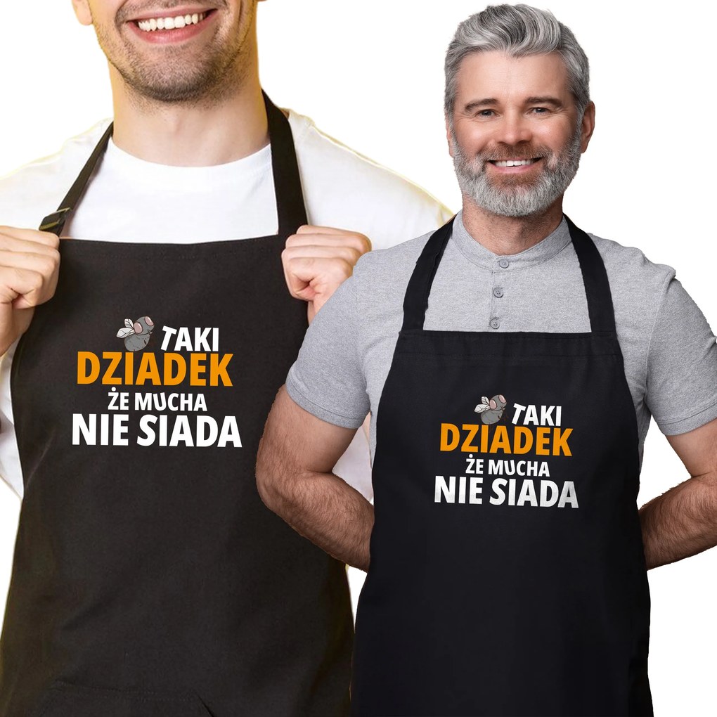 Konyhai kötény nagypapának, fekete vicces, ajándék nagypapa napjára