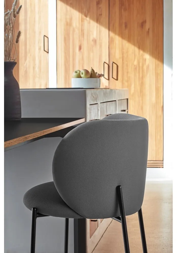 Sötétszürke kárpitozott étkezőfotel szett 2 db-os Mogi – Teulat