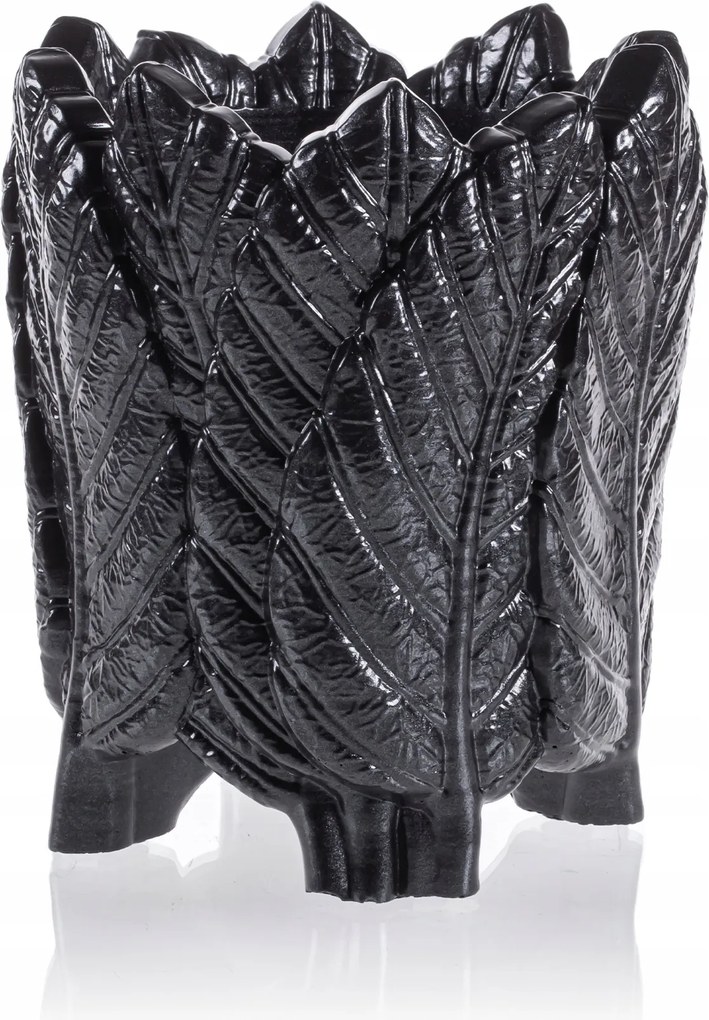 Home of Nature fekete fém virágcserép 10 cm