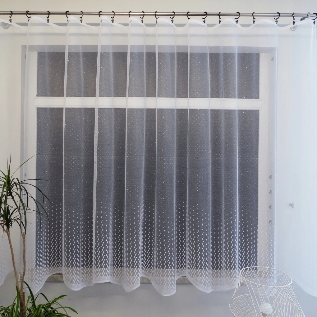 Mg Függöny jacquard 2019 Fehér 410x160 kész K szalaggal