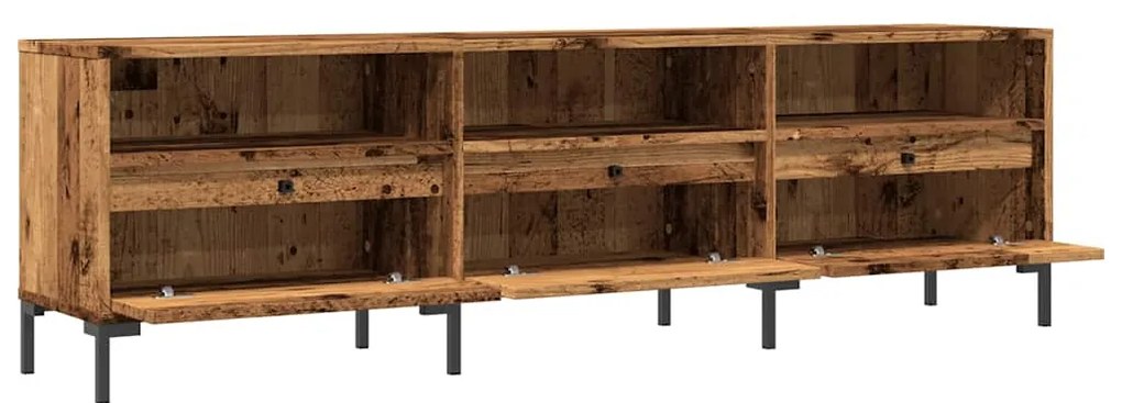 antik fa színű szerelt fa TV-szekrény 150 x 30 x 44,5 cm