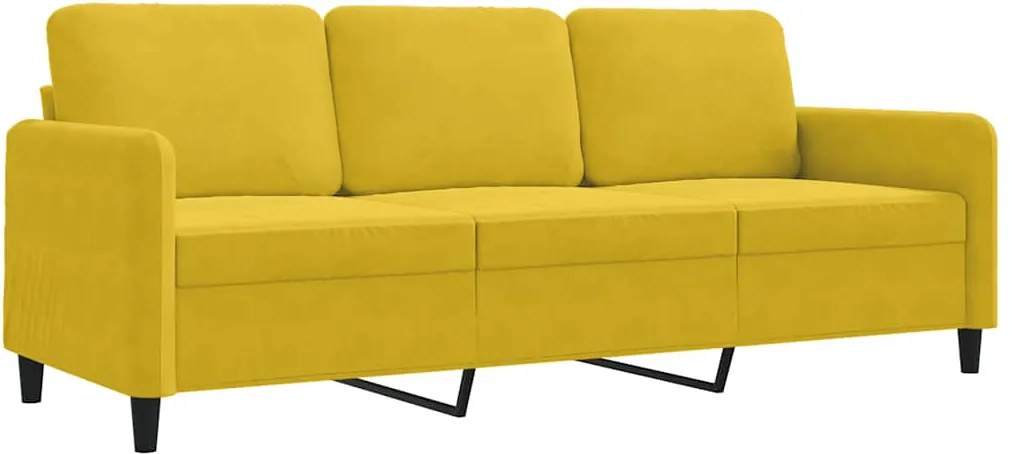 vidaXL 3 személyes sárga bársony kanapé 180 cm