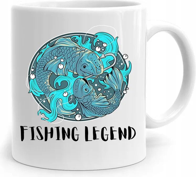 Horgász Ajándék Bögre Fishing Legend nyomott mintával